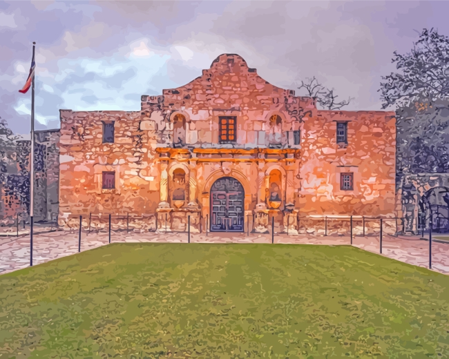 The Alamo At Sunset paint by numbers
