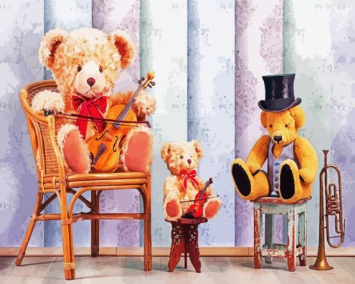 Teddy Bears Band paint by numbers