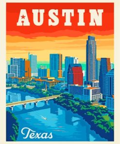 Austin Texas Poster paint by numbers