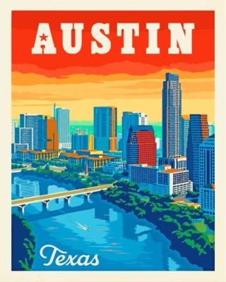 Austin Texas Poster paint by numbers