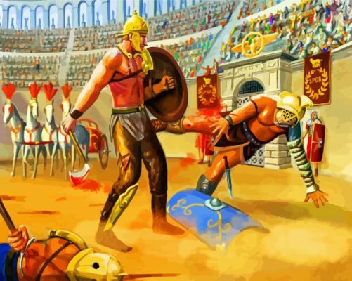 Gladiators Battle paint by numbers