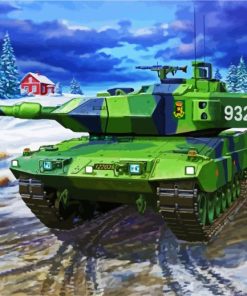 The Military Tank In Snow paint by numbers