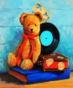 Teddy Bear On Book paint by numbers