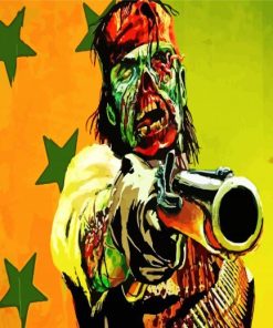 The Zombie Gunslinger paint by numbers