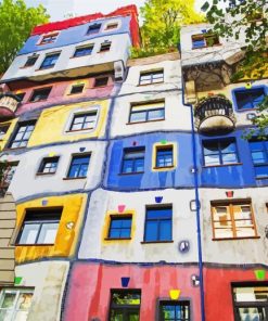 Facade Of Hundertwasser House paint by numbers