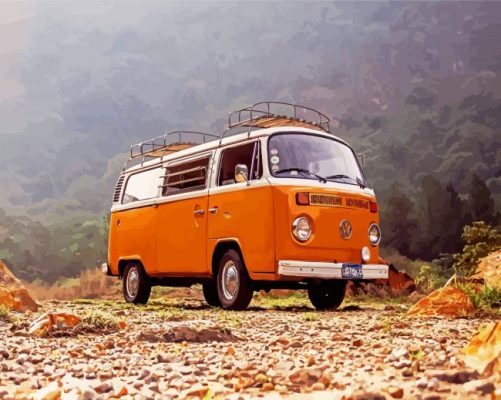 Orange Trip Campervan paint by numbers