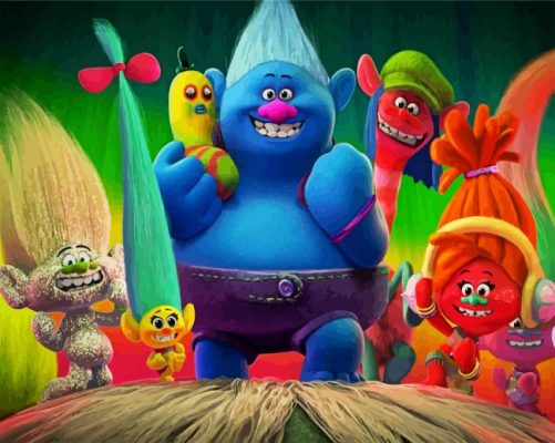 Trolls Animation Characters paint by numbers