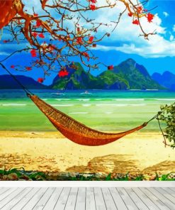 Tropical Beach Hammock paint by numbers