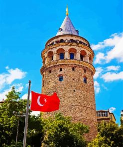 Galata Tower Monument paint by numbers