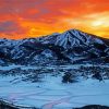 Utah Mountains At Sunset paint by numbers