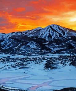 Utah Mountains At Sunset paint by numbers