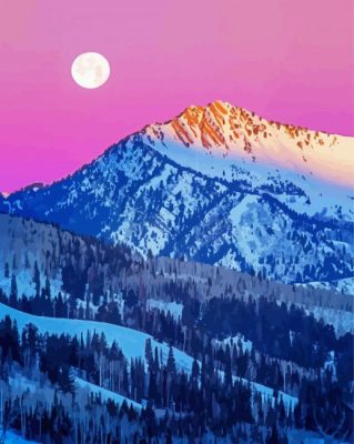 Utah Snowy Mountains paint by numbers