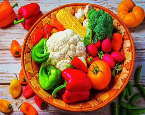 Vegetables Bowl paint by numbers