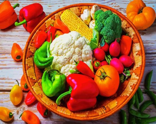Vegetables Bowl paint by numbers
