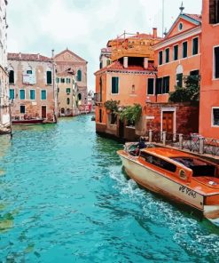 Canal Between Buildings Venice paint by numbers