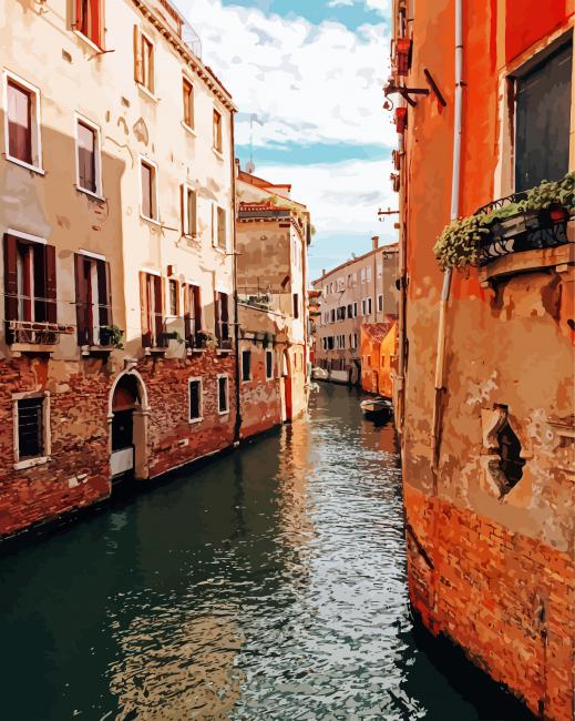 Venice Waterway Canal paint by numbers