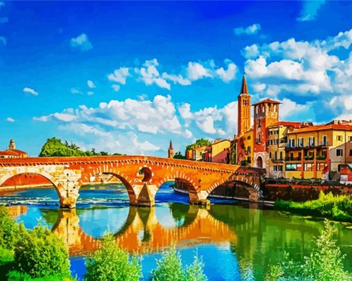 Aesthetic Bridge In Verona paint by numbers