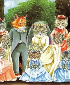 Wedding Victorian Cats paint by numbers