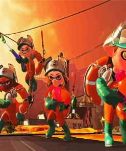 Splatoon Video Game paint by numbers