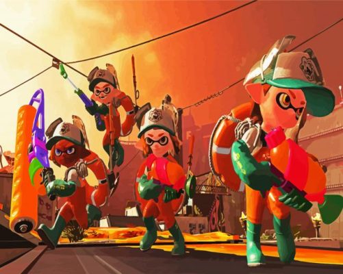 Splatoon Video Game paint by numbers