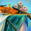 Violin And Flowers paint by numbers