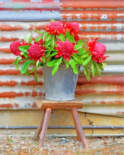 Waratah Plants Bouquet paint by numbers