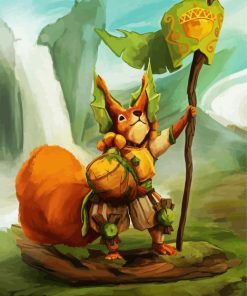 Warrior Squirrel paint by numbers