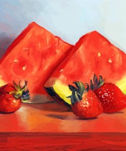 Strawberries And Watermelons paint by numbers