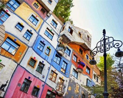 Aesthetic Hundertwasser House paint by numbers