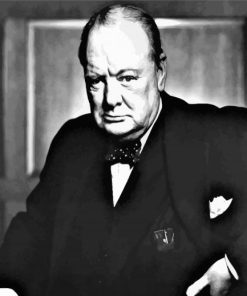 Black And White Winston Churchill paint by numbers