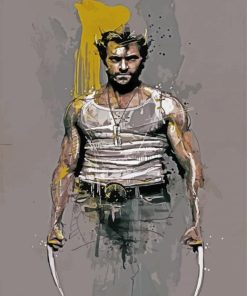 Wolverine Splatter Art paint by numbers