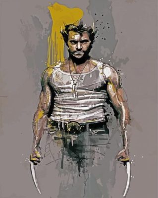 Wolverine Splatter Art paint by numbers