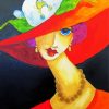 Woman With Sunhat Art paint by numbers