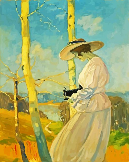 Woman With Camera Art paint by numbers