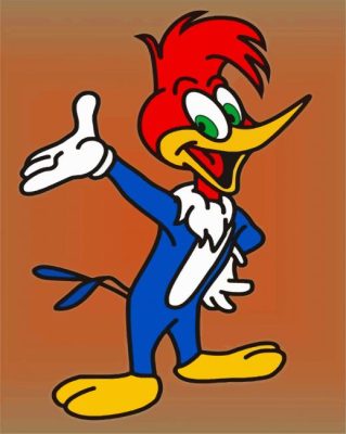 Woody Woodpecker Cartoon paint by numbers