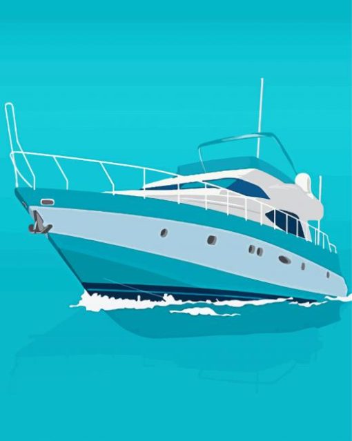 Blue White Yacht paint by numbers