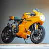 Yellow Ducati Motor paint by numbers