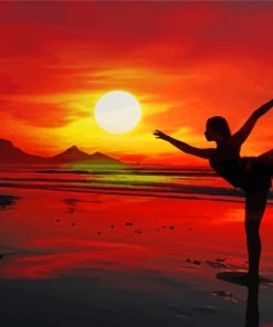 Yoga Girl At Sunset paint by numbers