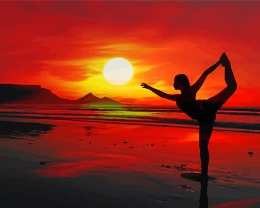 Yoga Girl At Sunset paint by numbers