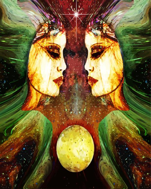 Zodiac Gemini Art paint by numbers