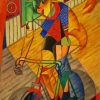 Abstract Cyclist Man paint by numbers