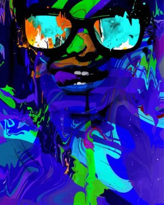 Abstract Lady With Glasses paint by numbers