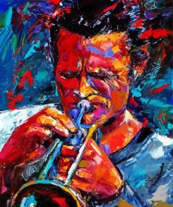 Abstract Trumpet Player Jazz paint by numbers