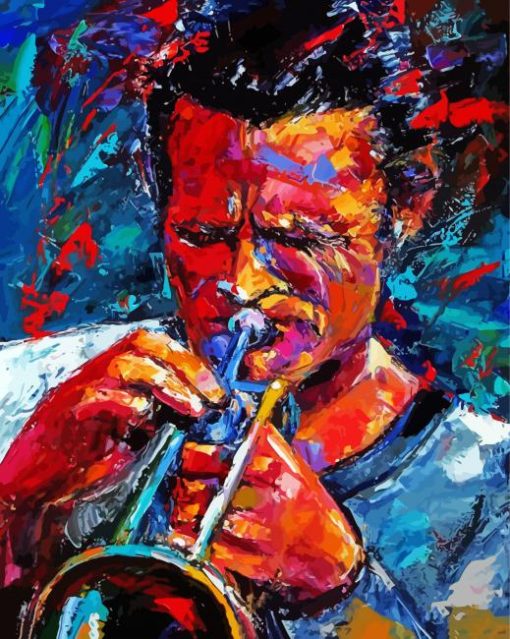 Abstract Trumpet Player Jazz paint by numbers