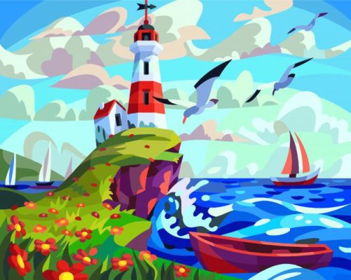 Aesthetic Lighthouse Art paint by numbers