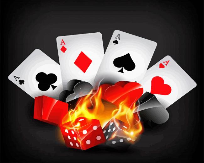 Casino Cards Illustration paint by numbers