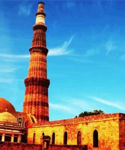 Qutab Minar Mosque paint by numbers