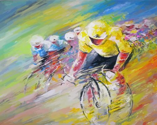 Aesthetic Abstract Cyclists paint by numberrs