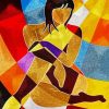 Abstract Cubism African Woman paint by numbers