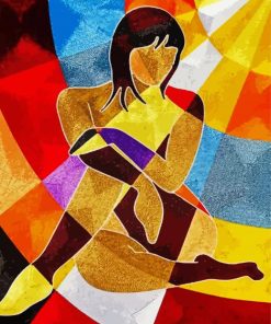 Abstract Cubism African Woman paint by numbers